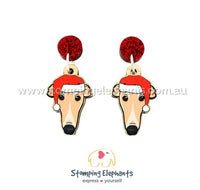 Greyhound (Tan) Christmas Head Dangles