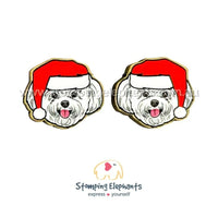 Bichon Frise Christmas Head Studs