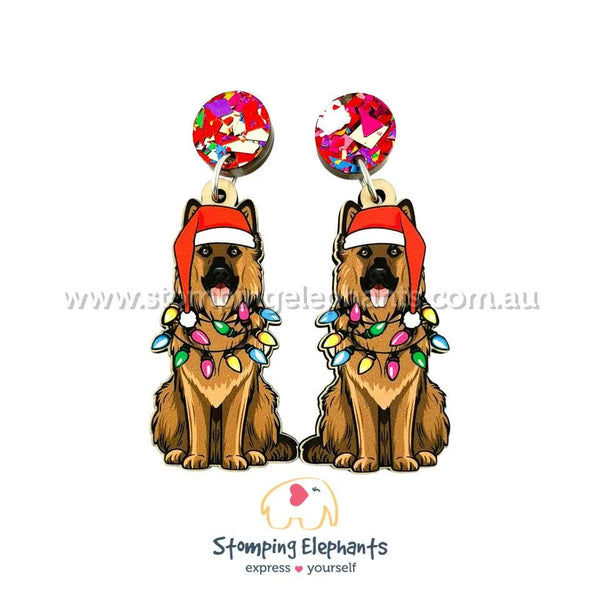 German Shepherd (Tan) Christmas Light Up Dangles