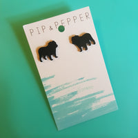 Bulldog Silhouette Studs
