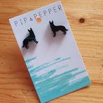 German Shepherd Silhouette Studs