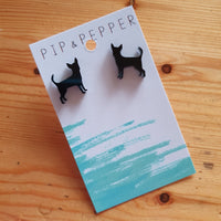 Chihuahua Silhouette Studs