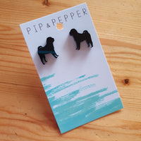 Shar Pei Silhouette Studs