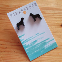 Rottweiler Silhouette Studs