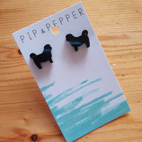 Shih Tzu Silhouette Studs