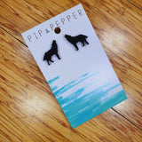 Husky Silhouette Studs