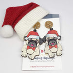 Pug Christmas Dangles