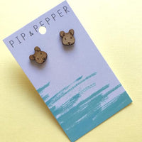 Mouse Head Studs Bamboo