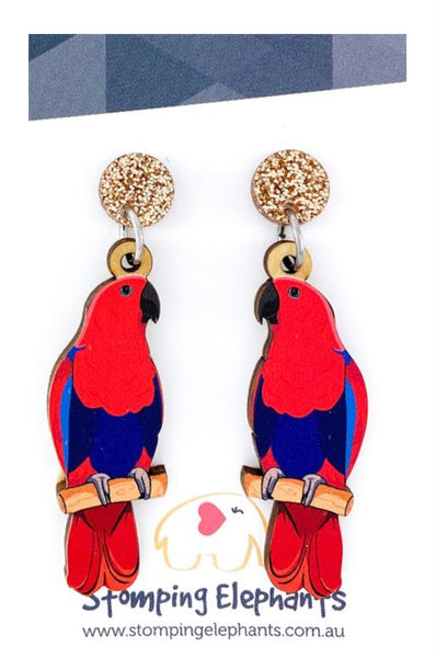 Eclectus Parrot (Red) Dangles