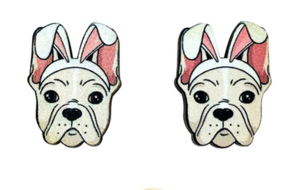 Frenchie (Fawn) Easter Studs