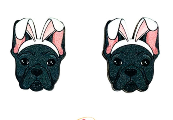 Frenchie (Black) Easter Studs