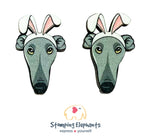 Greyhound (Grey) Easter Studs