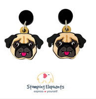 Pug Head (Cream) Dangles
