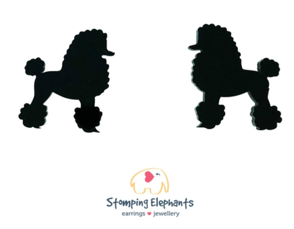 Poodle Body (Black) Studs