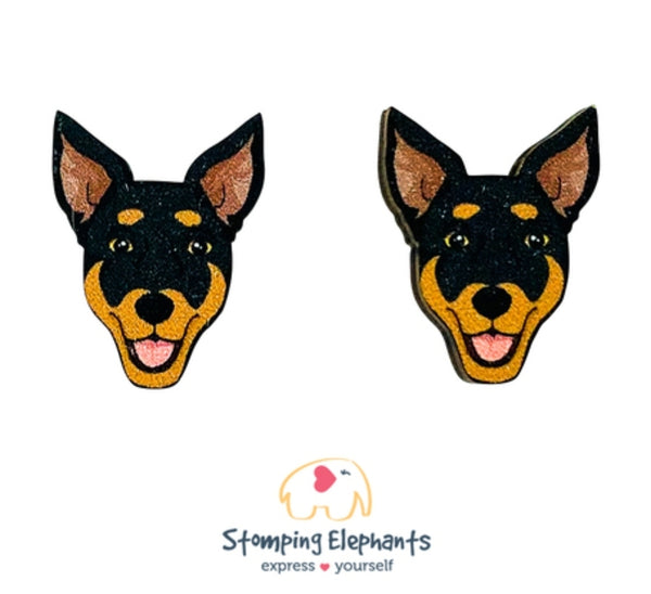 Kelpie (Black & Tan) Head Studs