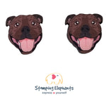 Staffy (Brindle) Head Studs