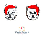 Westie Christmas Head Studs