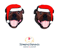 Staffy (Brindle) Christmas Head Studs