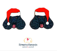 Poodle (Black) Christmas Head Studs