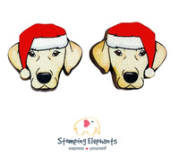 Labrador (Yellow) Christmas Head Studs