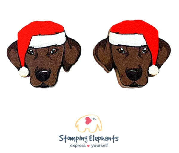 Labrador (Chocolate) Christmas Head Studs