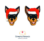 Kelpie (Black & Tan) Christmas Head Studs