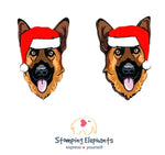 German Shepherd Christmas Head Studs