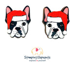 Frenchie (Black & White) Christmas Head Studs