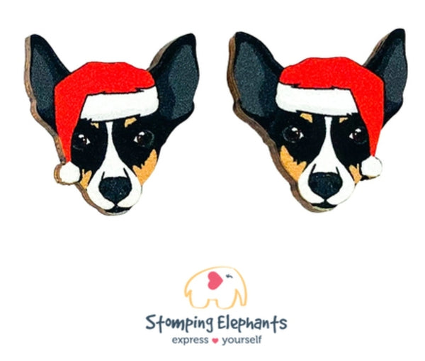 Fox Terrier Christmas Head Studs