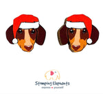 Dachshund (Red & Tan) Head Christmas Studs