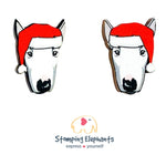 Bull Terrier Christmas Head Studs