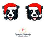 Border Collie (Black) Christmas Head Studs