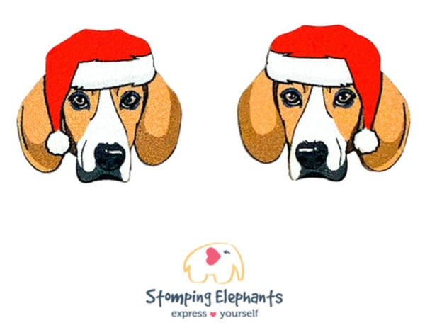 Beagle Christmas Head Studs