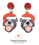 Staffy (Blue) Christmas Head Dangles