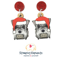 Schnauzer Christmas Head Dangles