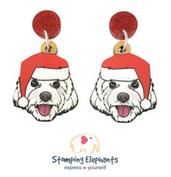 Shih Tzu (White) Christmas Head Dangles