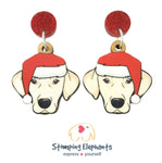 Labrador (Yellow) Christmas Head Dangles