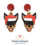 Kelpie (Black & Tan) Christmas Head Dangles