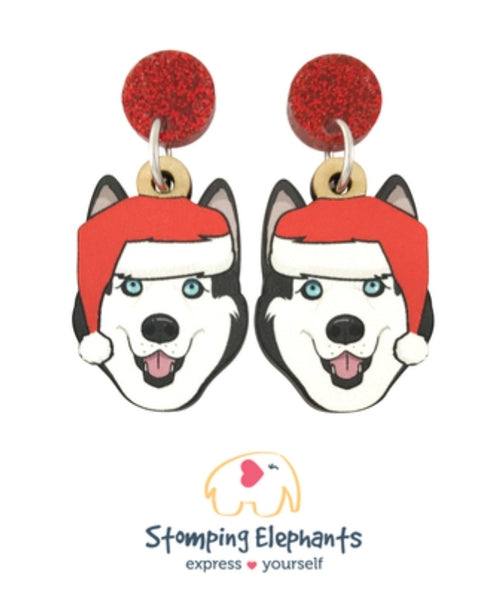 Husky Christmas Head Dangles