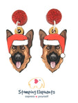 German Shepherd Christmas Head Dangles