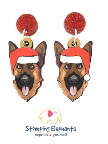 German Shepherd Christmas Head Dangles