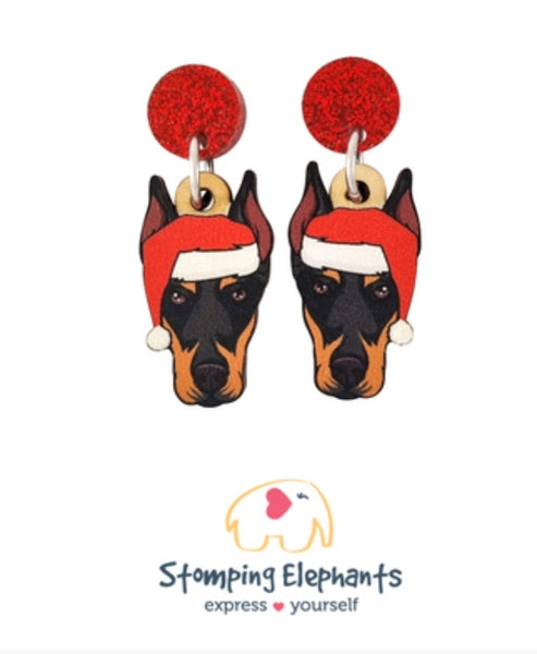 Doberman (Pointy Ears) Christmas Head Dangles