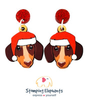 Dachshund (Red & Tan) Head Christmas Dangles
