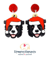 Border Collie (Black) Christmas Head Dangles