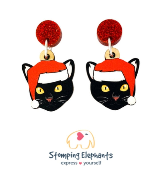 Cat (Black) Christmas Head Dangles