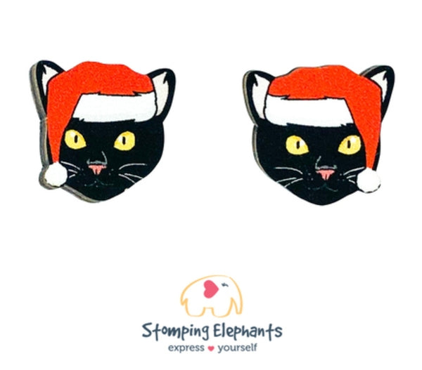 Cat (Black) Christmas Head Studs