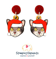 Cat (Tabby) Christmas Head Dangles