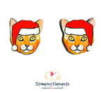 Cat (Ginger) Christmas Head Studs