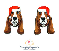 Basset Hound Christmas Head Studs