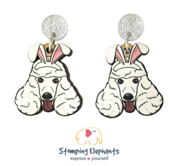 Poodle (White) Easter Head Dangles